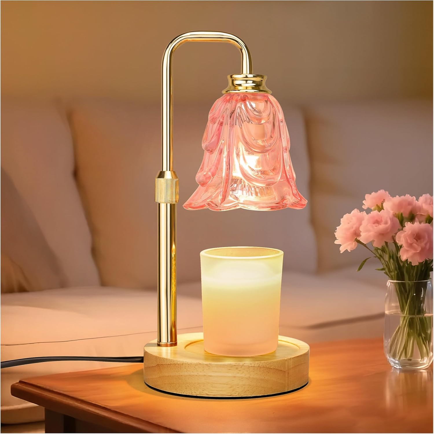 Pink Tulip Candle Warmer Lamp  - Home Decor Free Images reseña y precio
