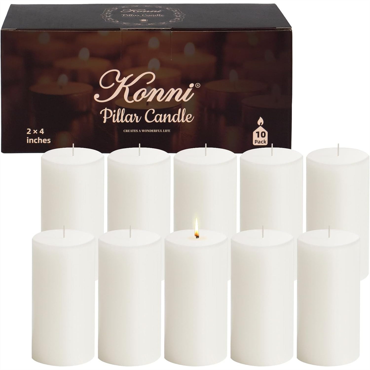 White Pillar Candles Set of 10 - Home Decor Free Images reseña y precio