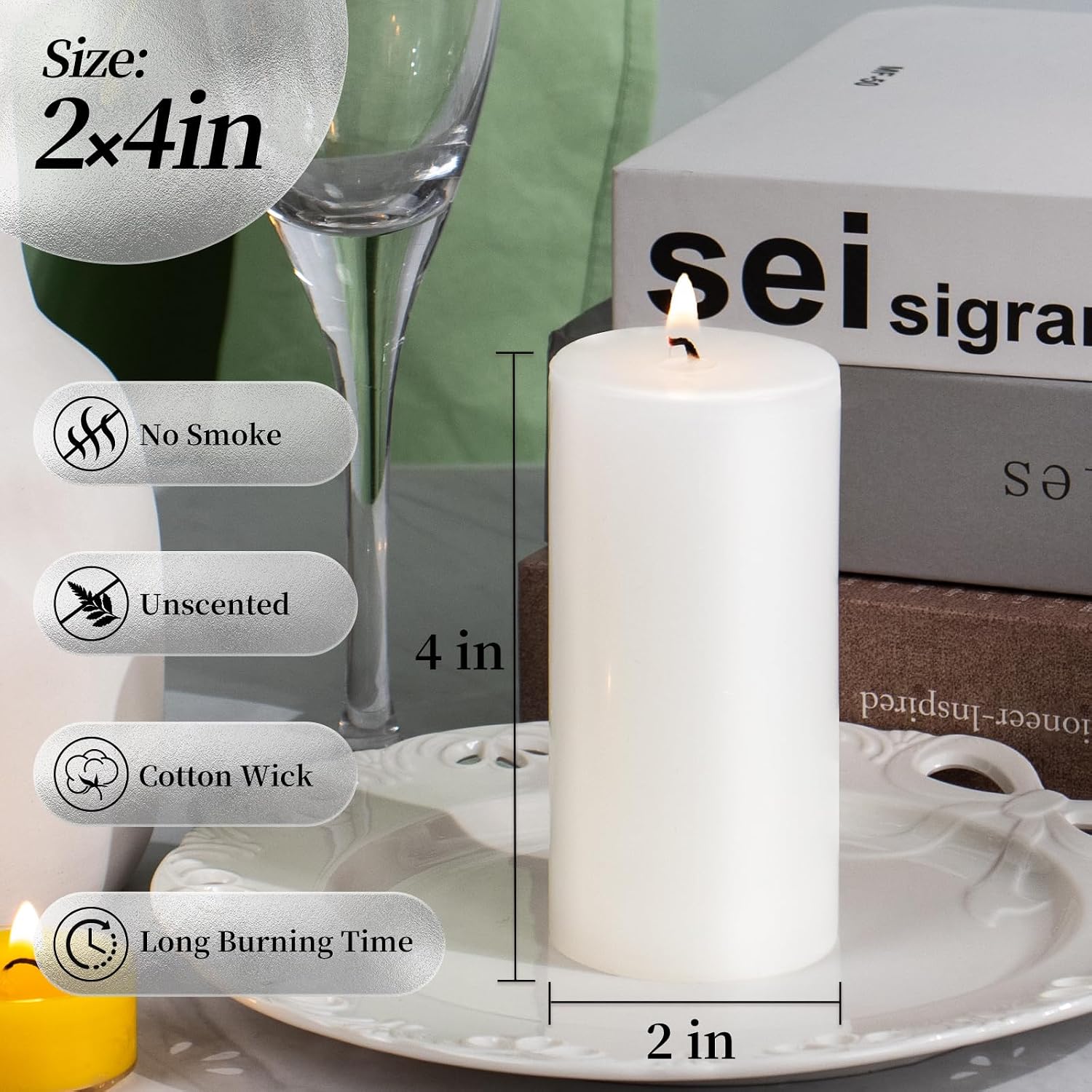White Pillar Candles Set of 10 - Home Decor Free Images reseña y precio