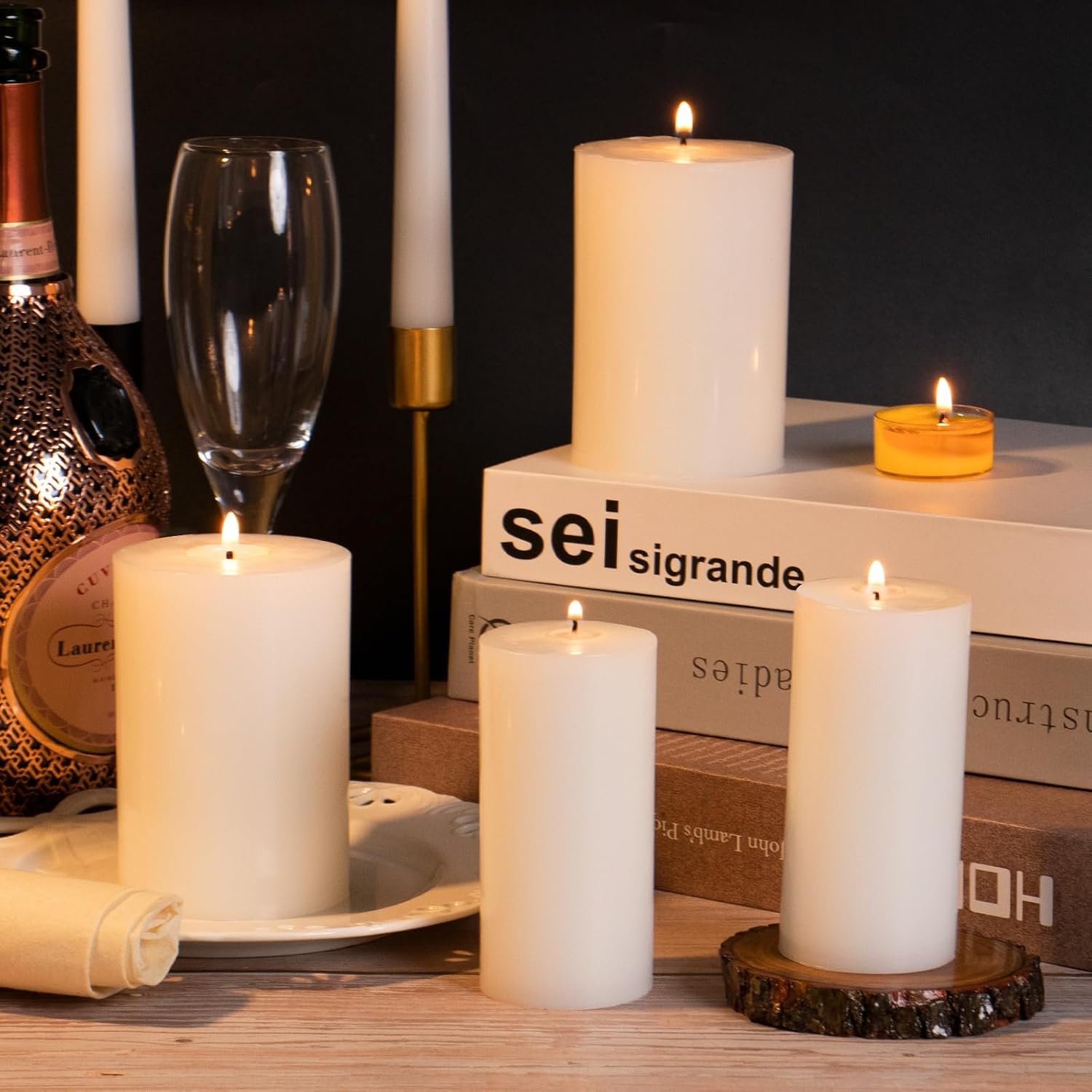 White Pillar Candles Set of 10 - Home Decor Free Images reseña y precio