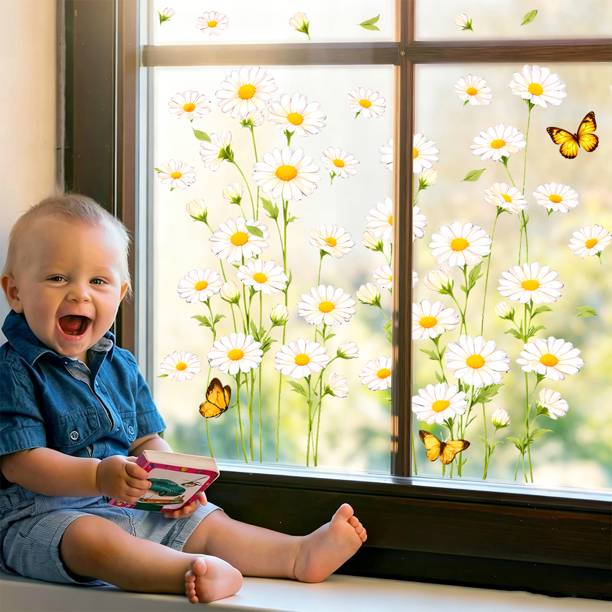 Daisy Flower Static Window Sti - Home Decor Daisy reseña y precio