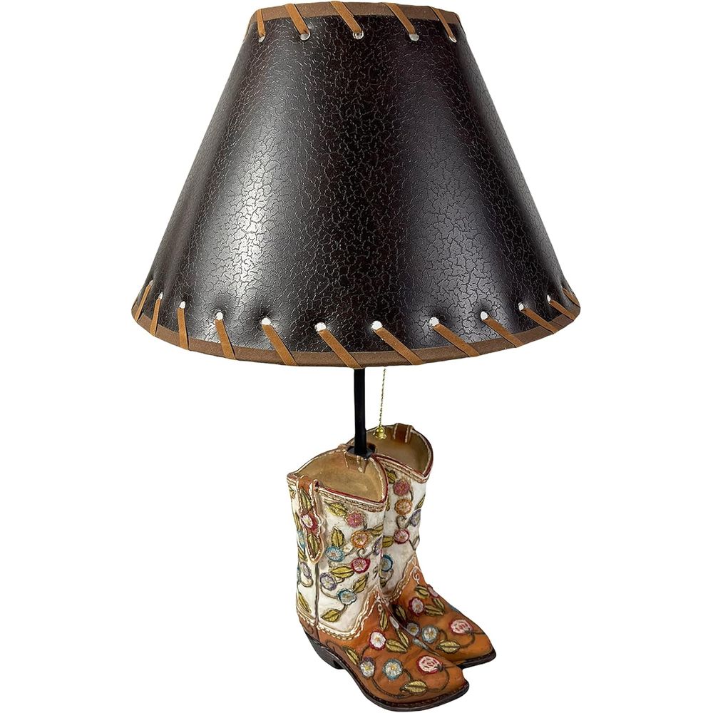 Western Cowboy Boot Table Lamp - Home Decor Living reseña y precio