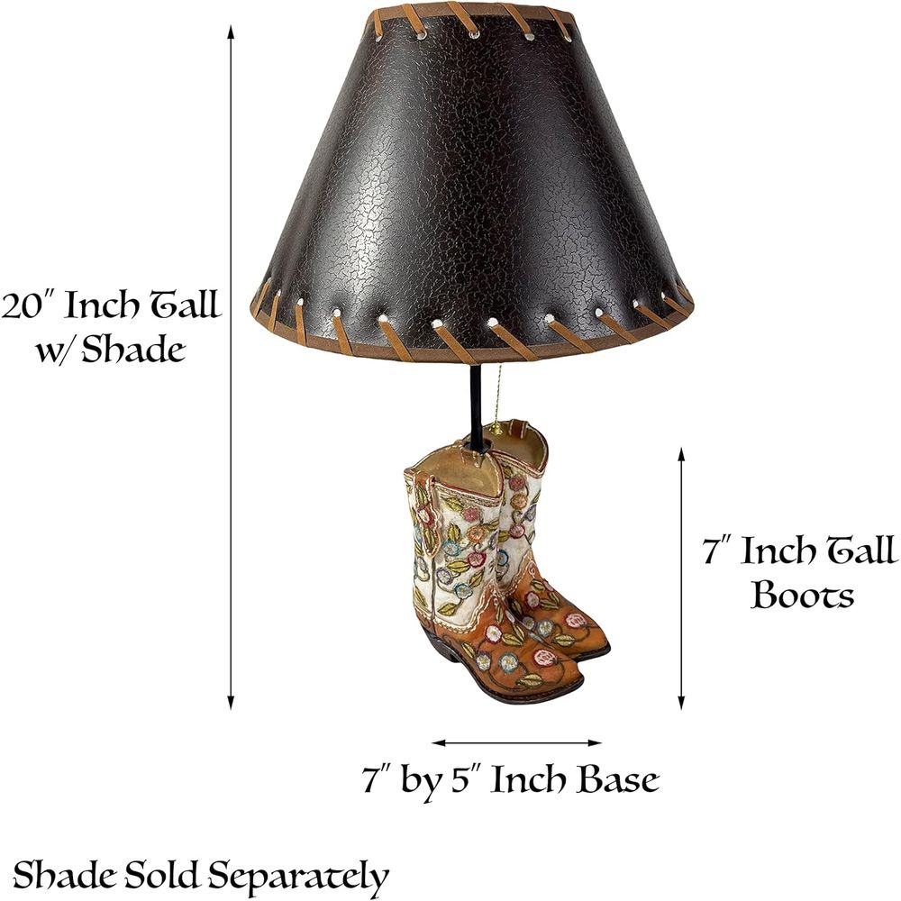 Western Cowboy Boot Table Lamp - Home Decor Living reseña y precio