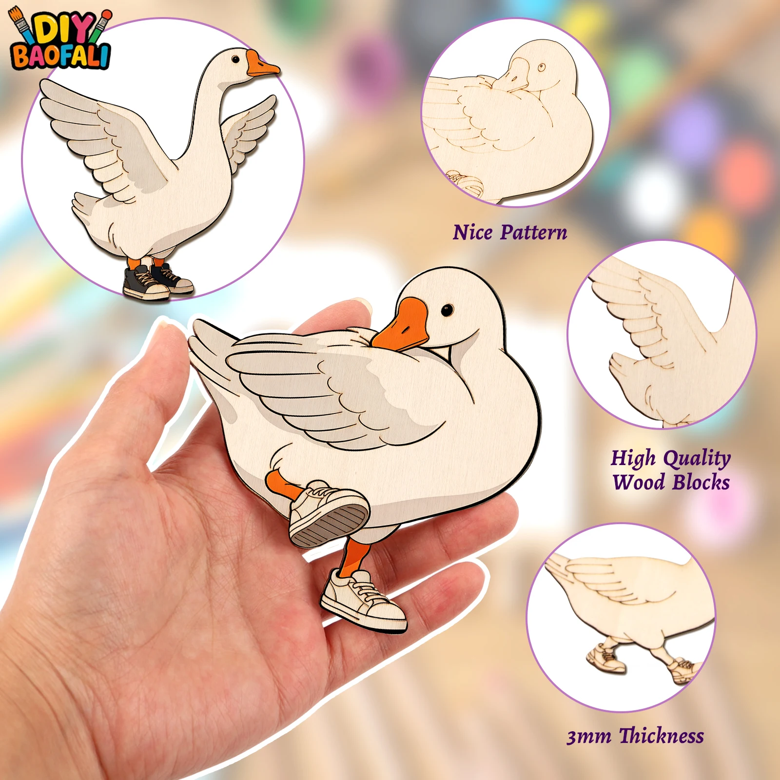 20pcs Unfinished Wooden Craft  - Home Decor You reseña y precio