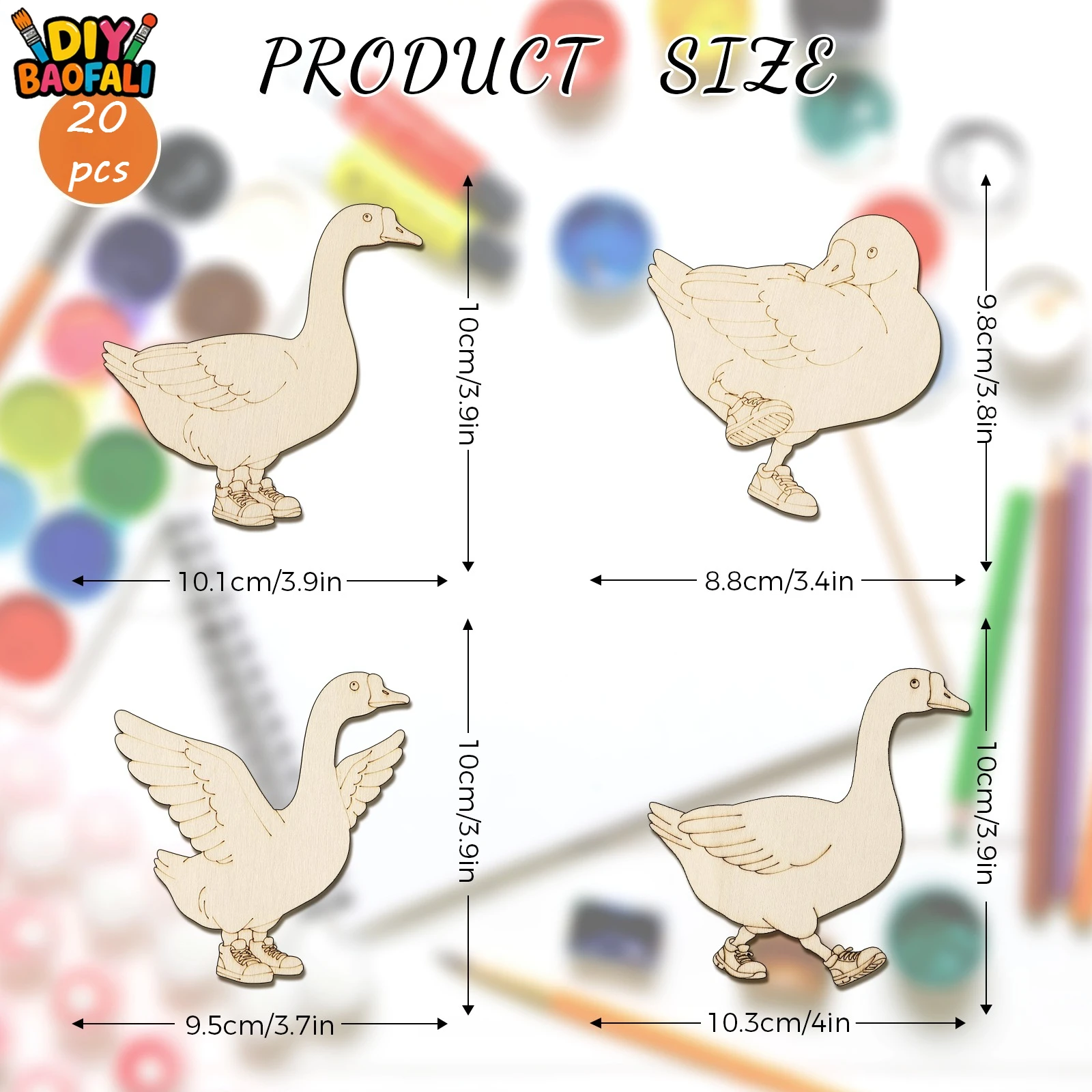 20pcs Unfinished Wooden Craft  - Home Decor You reseña y precio