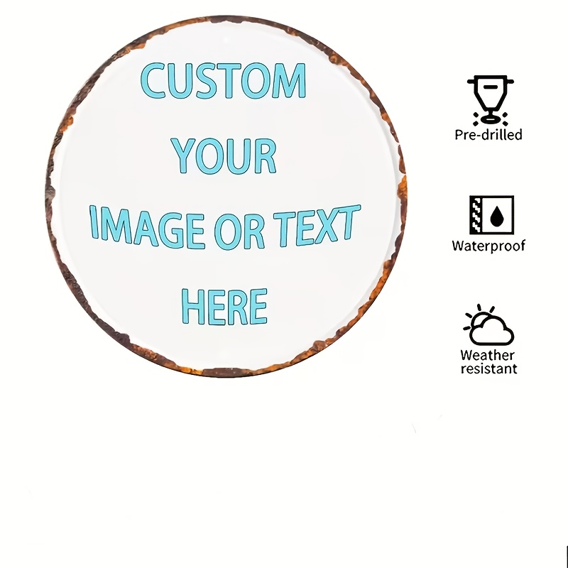 Custom Round Metal Tin Sign, P - Home Decor Free Images reseña y precio